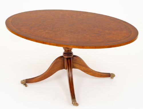 Stunning Burr Walnut Oval Coffee Table