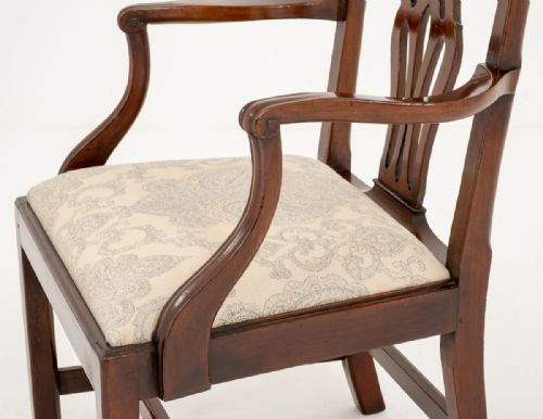 GEORGIAN STYLE MAHOGANY OPEN ELBOW CHAIR - ADDITIONAL PHOTO 7