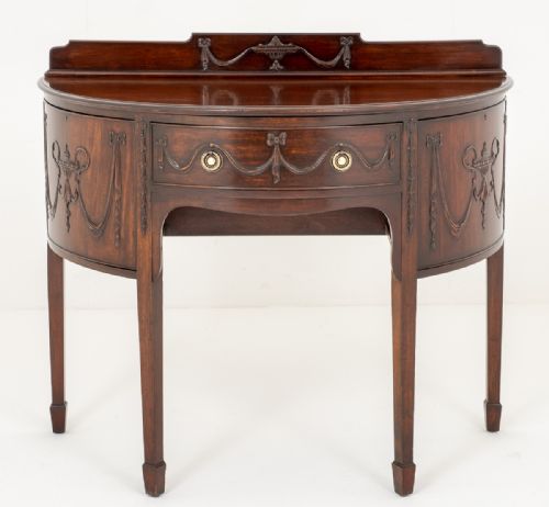 Mahogany Adams Style Demi Lune Sideboard