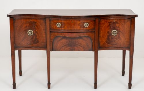 Georgian Style Mahogany Serpentine Sideboard