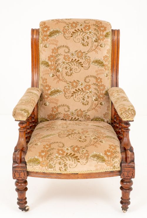 fig 1. Pair of Victorian Ladies and Gentlemans Oak Chairs