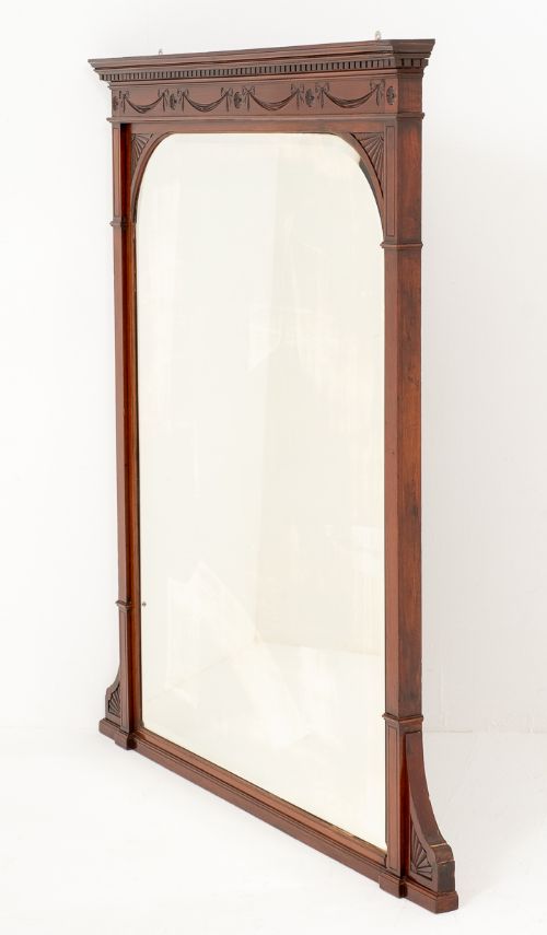 Late Victorian Mahogany Overmantle Mirror