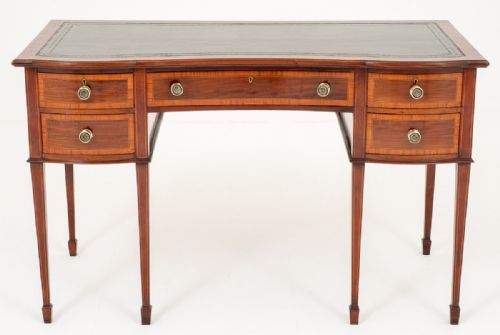 Good Quality Gillows Stamped Mahogany Inlaid Writing Table