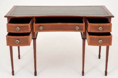 fig 1. Good Quality Gillows Stamped Mahogany Inlaid Writing Table
