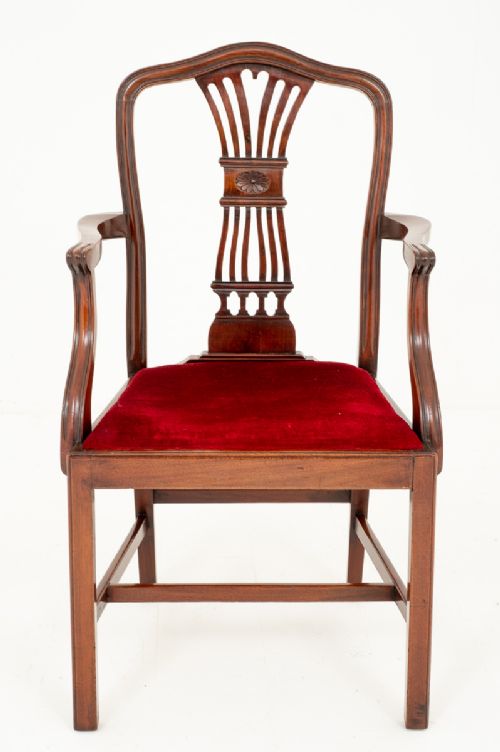 fig 1. Set of 8 Mahogany Hepplewhite Style Dining Chairs