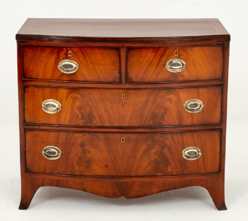 Mahogany Bow Chest of Drawers