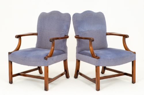 Pair of Mahogany Gainsborough Style Chairs