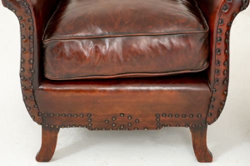 fig 1. Superb Pair of French leather Club Chairs