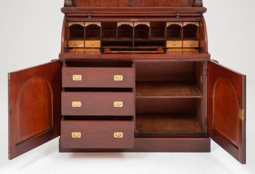 fig 1. Good Quality Victorian Mahogany Cylinder Bookcase