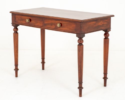 Mid Victorian 2 Drawer Mahogany Side Table