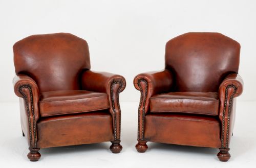 Good Pair of Leather Club Chairs