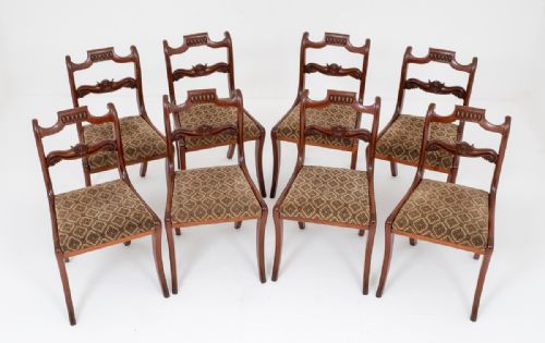 Stunning Set of 8 Regency Mahogany Dining Chairs