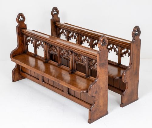 Pair of Oak Victorian Church Pews