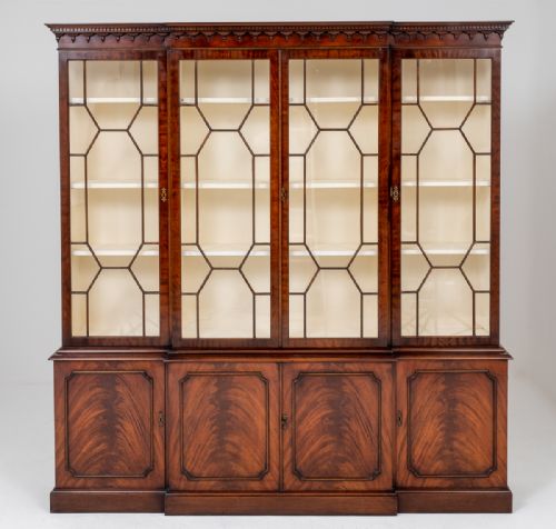 George II Style Mahogany Breakfront Bookcase