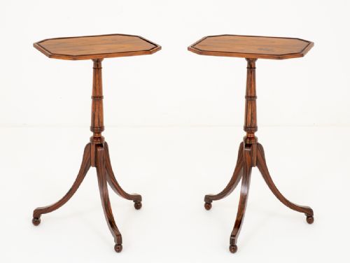 Pair of Regency Style Simulated Rosewood Wine Tables