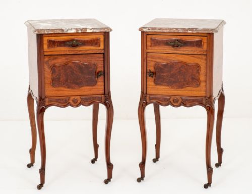 Pair of French Mahogany Bedside Cabinets