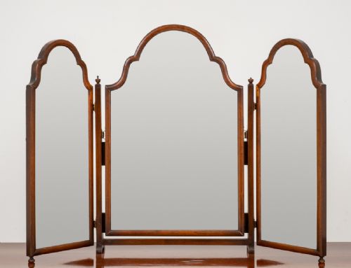 Mahogany Queen Anne Style Triple Mirror
