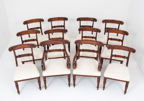 Set of 12 William IV Style Dining Chairs