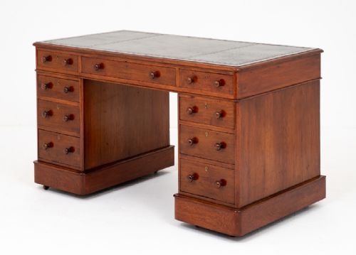 Mahogany Victorian 2 Pedestal Desk