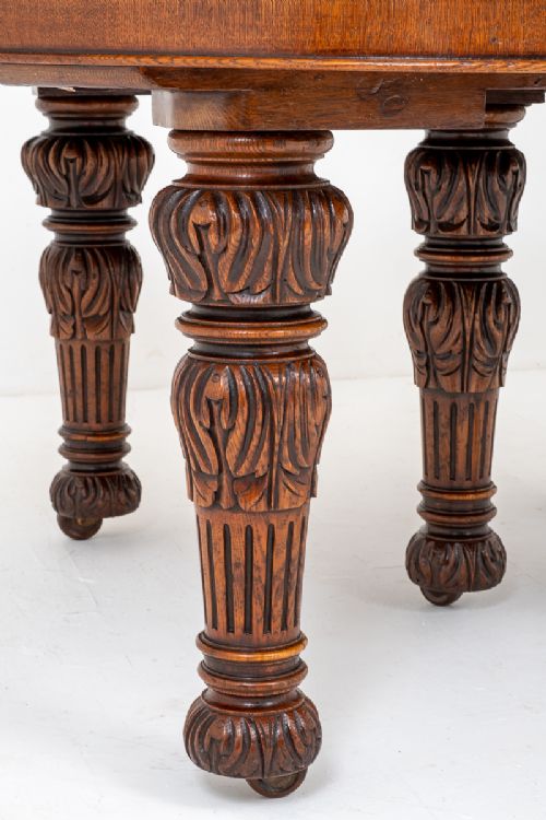fig 1. Very Impressive Victorian Carved Oak Extending Dining Table