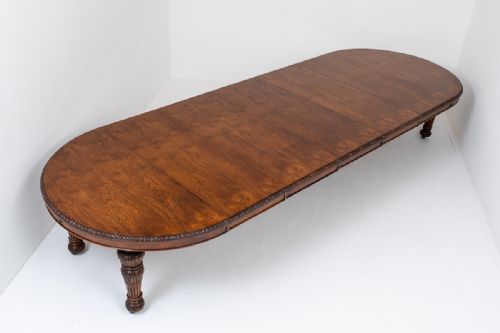 Very Impressive Victorian Carved Oak Extending Dining Table