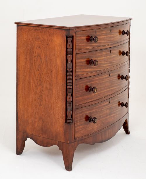 Regency Mahogany Bow Chest of Drawers