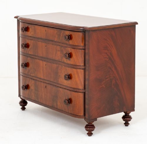 Superb Regency Mahogany "D" Front Chest of Drawers
