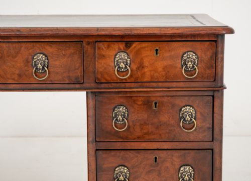 fig 1. Victorian Pedestal Burr Walnut Desk