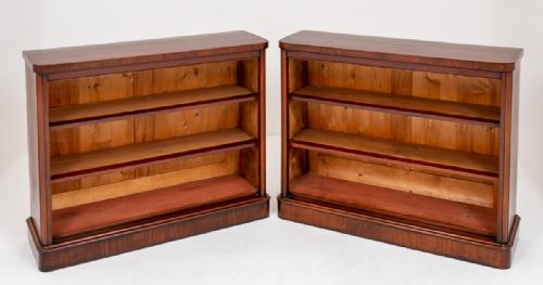 Pair of Victorian Mahogany Open Bookcases