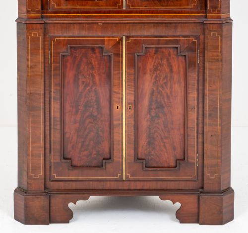 fig 1. Georgian Style Mahogany Inlaid Corner Cabinet