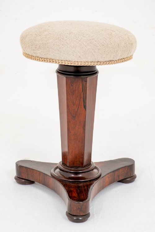 Early Victorian Rosewood Piano Stool.