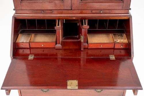 WONDERFUL GEORGIAN MAHOGANY BUREAU BOOKCASE - ADDITIONAL PHOTO 4