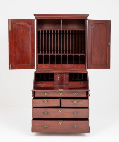 WONDERFUL GEORGIAN MAHOGANY BUREAU BOOKCASE - ADDITIONAL PHOTO 6
