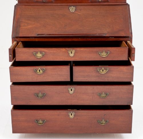 WONDERFUL GEORGIAN MAHOGANY BUREAU BOOKCASE - ADDITIONAL PHOTO 7