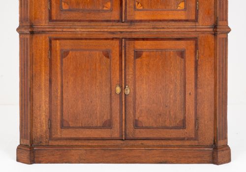 fig 1. Georgian Oak Inlaid Double Corner Cabinet