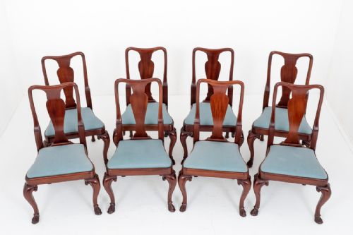 Set of 8 Queen Anne Style Dining Chairs