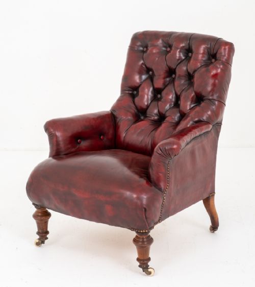 Victorian Deep Buttoned Leather Armchair
