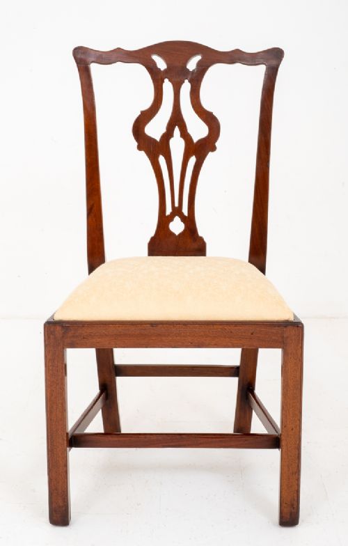 fig 1. Set of 8 Mahogany Chippendale Style Dining Chairs.