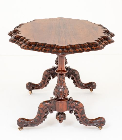 VERY GOOD ROSEWOOD IRISH CENTRE TABLE - ADDITIONAL PHOTO 5