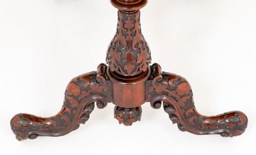 VERY GOOD ROSEWOOD IRISH CENTRE TABLE - ADDITIONAL PHOTO 6