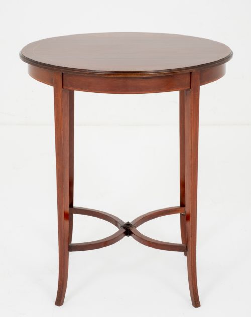 Sheraton Revival Mahogany Oval Occasional Table