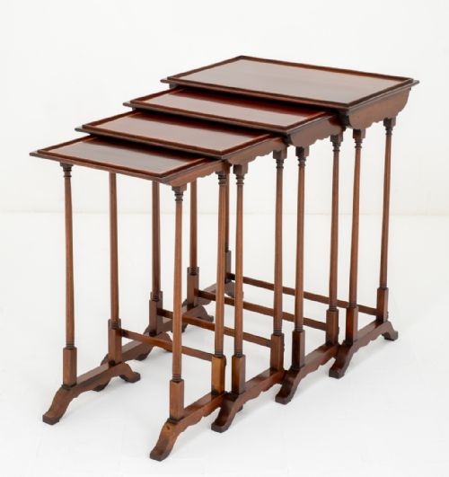 Set of 4 Regency Style Mahogany Nest of Tables