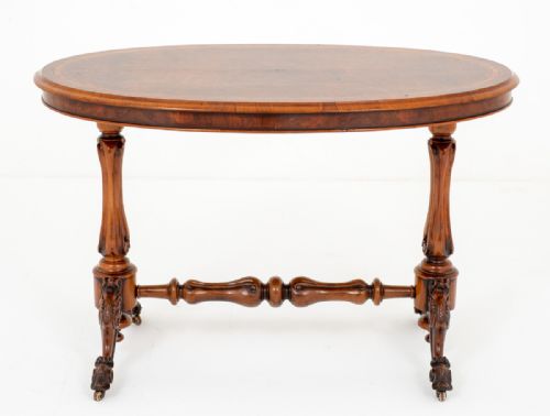 VERY PRETTY VICTORIAN BURR WALNUT CENTRE TABLE - ADDITIONAL PHOTO 1