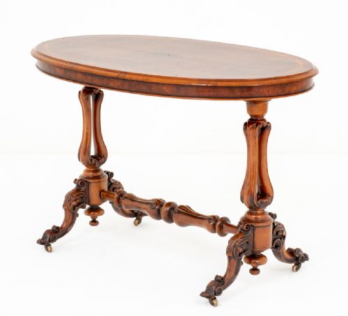 VERY PRETTY VICTORIAN BURR WALNUT CENTRE TABLE