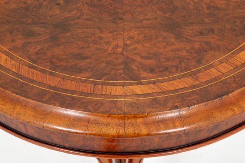 VERY PRETTY VICTORIAN BURR WALNUT CENTRE TABLE - ADDITIONAL PHOTO 4