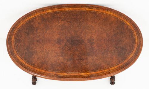 VERY PRETTY VICTORIAN BURR WALNUT CENTRE TABLE - ADDITIONAL PHOTO 5