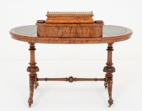 PRETTY VICTORIAN WALNUT SHAPED WRITING TABLE - ADDITIONAL PHOTO 7