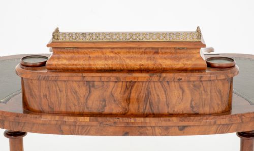 PRETTY VICTORIAN WALNUT SHAPED WRITING TABLE - ADDITIONAL PHOTO 8