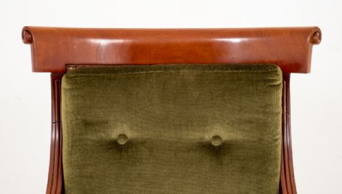 IMPRESSIVE MAHOGANY WILLIAM IV BERGERE CHAIR - ADDITIONAL PHOTO 3