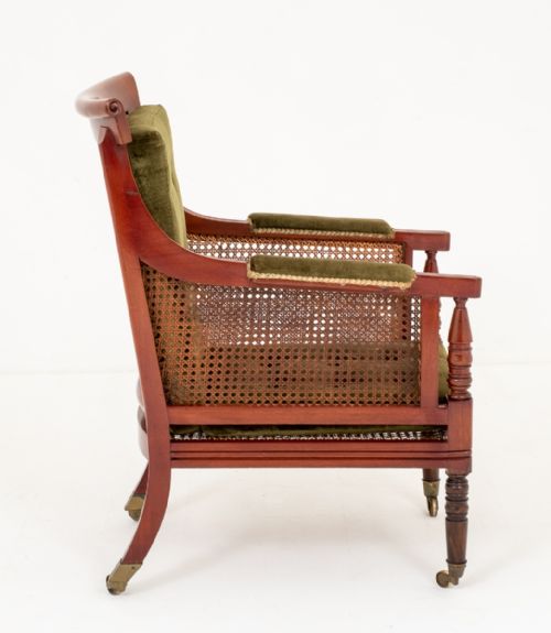 IMPRESSIVE MAHOGANY WILLIAM IV BERGERE CHAIR - ADDITIONAL PHOTO 4